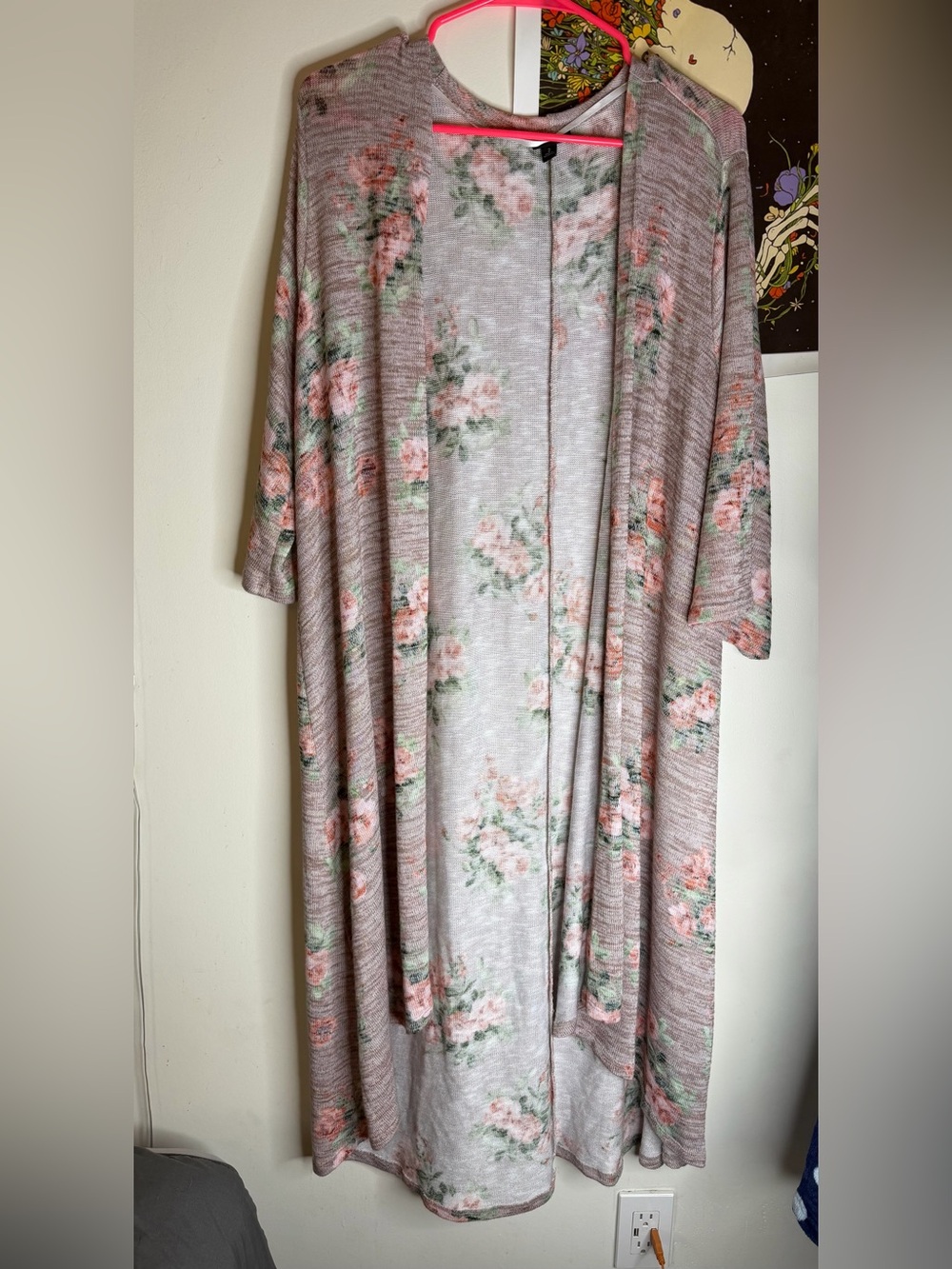 torrid Mauve Pink Floral Open-Front Duster Kimono